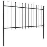 ZNTS Garden Fence with Spear Top Steel 1.8 m Black 144925