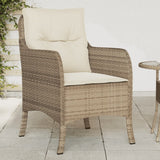 Garden Chairs with Cushions 2 pcs Beige Poly Rattan 365148