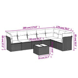 8 Piece Garden Sofa Set with Cushions Black Poly Rattan 3217746