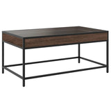 ZNTS Coffee Table with Infinity LED Brown Oak 90x50x41 cm 847691