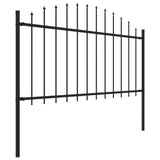 ZNTS Garden Fence with Spear Top Steel x11.9 m Black 277736