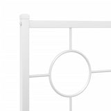Metal Bed Frame without Mattress with Footboard White 100x200cm 376288