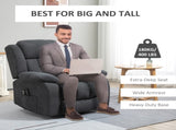 Overstuffed Riser and Recliner Chairs for the Elderly with 8 Vibration Massage, Fabric Upholstered T3398P378882
