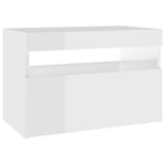 ZNTS Bedside Cabinet & LED Lights 2 pcs High Gloss White 60x35x40 cm 3082787