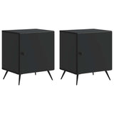 Bedside Cabinet 2 pcs Black 43 x 34.5 x 50 cm Engineered Wood 895488
