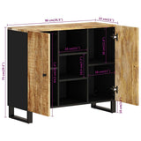 Sideboard with 2 Doors 90x33x75 cm Solid Wood Mango 352925