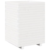 Garden Planter White 50x50x72.5 cm Solid Wood Pine 3282575