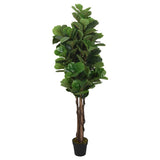 Artificial Fiddle Leaf Fig Tree 134 Leaves 120 cm Green 359012