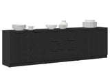 Sideboard 3 pcs Black Oak 180 x 30 x 70 cm Engineered Wood 3332514