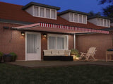 Retractable Awning Red and white 450 x 350 cm Fabric 3331102