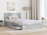 Bed Frame Concrete Grey 100 x 200 cm Engineered Wood 3410934