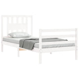 Bed Frame without Mattress White Single Solid Wood 3194537