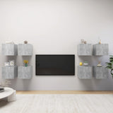 Wall Mounted TV Cabinets 8 pcs Concrete Grey 30.5x30x30 cm 3079159