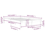 Bed Frame without Mattress White Solid Wood Pine 120x200cm 810361