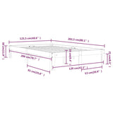 Bed Frame without Mattress White Solid Wood Pine 120x200cm 810361