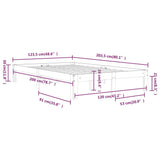 Bed Frame without Mattress White Solid Wood Pine 120x200cm 810361