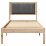Bed Frame with Upholstered Headboard Dark Grey 75 x 190 cm 878300