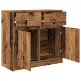 Sideboard with Drawer Old Wood 80x34x76 cm Engineered Wood 861542