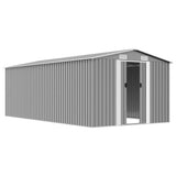 Garden Shed Metal Grey Galvanized Steel 257x489x181 cm 143349