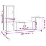 4 Piece TV Cabinet Set Concrete Grey Engineered Wood 3188602