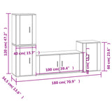 4 Piece TV Cabinet Set Concrete Grey Engineered Wood 3188602