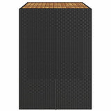 Garden Bar Table with Acacia Wood Top Black 145x80x110 cm Poly Rattan 368698