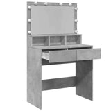 Dressing Table with LED Concrete Grey 80x41x134.5 cm 848188