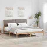 Bed frame Brown and taupe 200 x 200 cm Solid pine wood 3394361