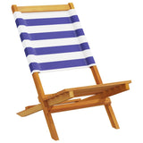 Garden Chairs 2 pcs Blue and white Solid Wood Acacia and Fabric 367695