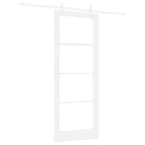 Sliding Door White 83 x 211 cm Solid Pine Wood and Glass 3332252