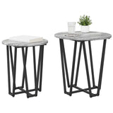 Side Table Set 2 pcs Grey Sonoma and Black 869723