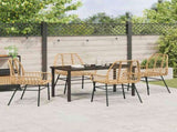 Garden Dining Set 5 pcs Brown Poly Rattan 3380850