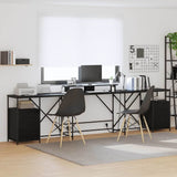 Desk with Drawer Black Oak 182 x 101 x 87.5 cm Engineered Wood 3376136