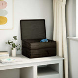Wooden Box with Lid and Handles Black 40x30x23cm Solid Wood Pine 4017398