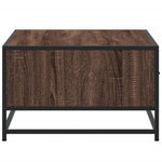 ZNTS Coffee Table Brown Oak 90x57x35 cm Engineered Wood and Metal 848758