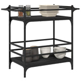 Kitchen Trolley Black 82x40x78.5 cm Engineered Wood 842361
