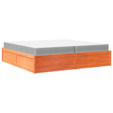 Bed with Mattress Wax Brown 200x200 cm Solid Wood Pine 3281924