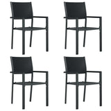 Garden Dining Set Black Powder-Coated Steel 5 Piece Light Weight 3099276