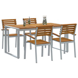 Garden Dining Set 5 pcs Grey and brown Solid acacia wood 3284361