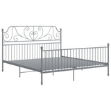 Bed Frame without Mattress Grey Metal 200x200 cm 324861