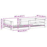 Bed Frame without Mattress Wax Brown 80x200 cm Solid Wood Pine 855680