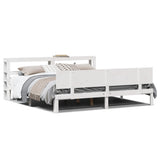 Bed Frame with Headboard without Mattress White 180x200 cm Super King 3306093