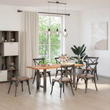 Dining Table Legs Natural Steel 2 pcs 60x cm Steel 4013307