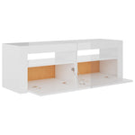 ZNTS TV Cabinet with LED Lights High Gloss White 120x35x40 cm 804361