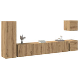 5 Piece TV Cabinet Set Wall-mounted Artisan Oak Engineered Wood 3329200