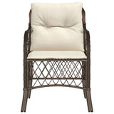 Garden Chairs with Cushions 2 pcs Brown Poly Rattan 365154