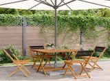 5 Piece Garden Dining Set Black Polypropylene and Solid Wood 3281781