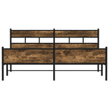 Metal Bed Frame without Mattress Smoked Oak 200x200 cm 3308494
