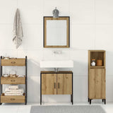 Bathroom Furniture Set Wall-mounted 2 pcs Brown Engineered wood 3334328