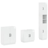 3 Piece Bathroom Cabinet Set HOORN High Gloss White 3417472